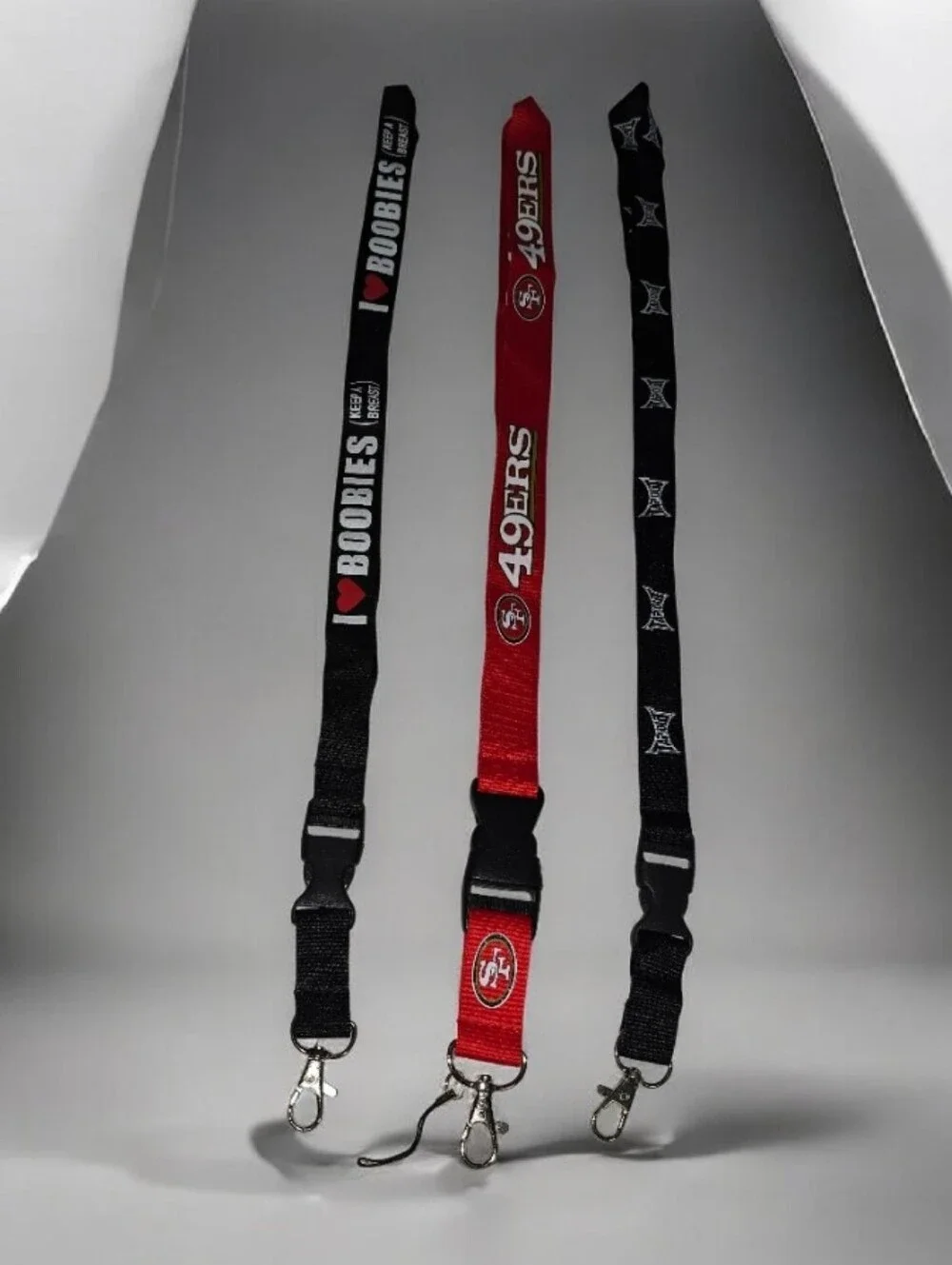 #14 San Francisco 49ers Red Lanyard Key & Card Holder